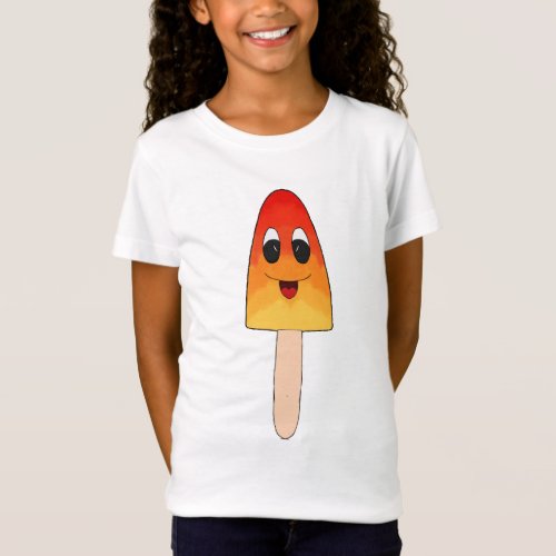 Orange Popsicle Symmetrical Doodle  Digital Art T_Shirt