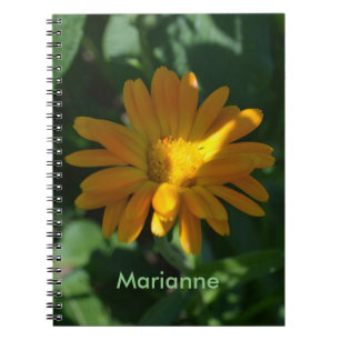 Orange Pot Marigold Flower Personalized Notebook