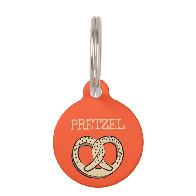 Orange Pretzel Pet ID Tag