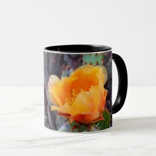 Orange Prickly Pear Cactus Flower Blossom Mug