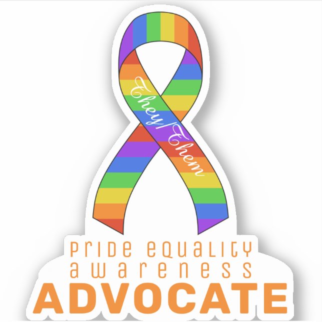 Orange Pride Equality Awareness Vinyl Sticker (Front)