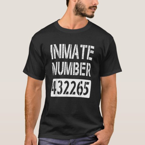 Orange Prisoner Costume Jail Break Outfit Lazy Hal T_Shirt