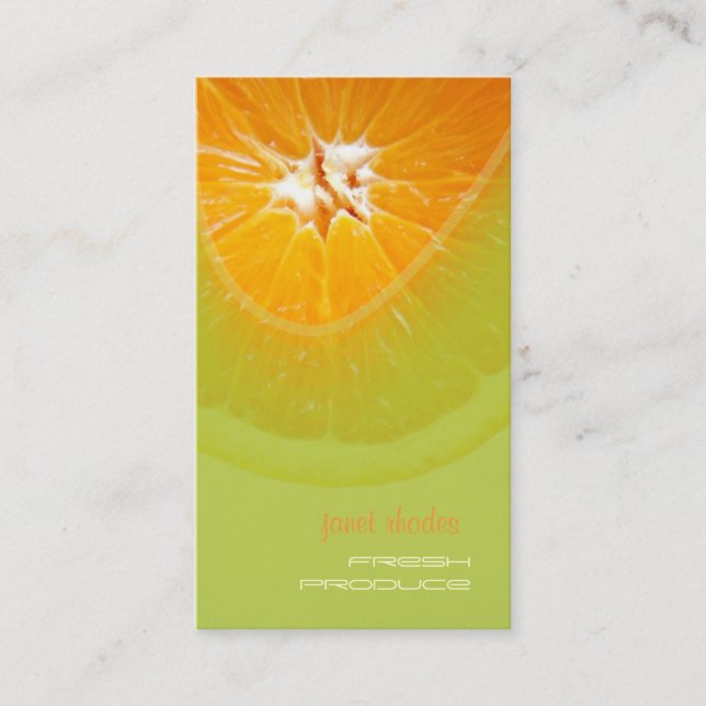 Orange, Produce business cards (Front)