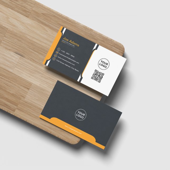 Orange Professional Modern Corporate  Business Card (Creator Uploaded)