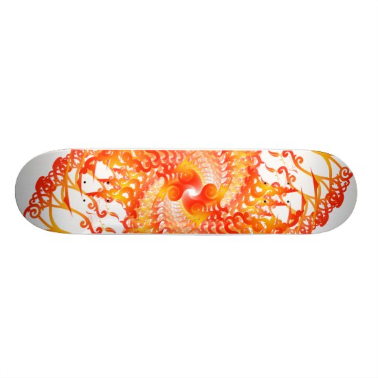 Orange Psychedelic Spirals: Skateboard
