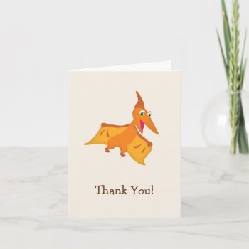 Orange Pterodactyl Dinosaur Thank You by Card_Stop at Zazzle