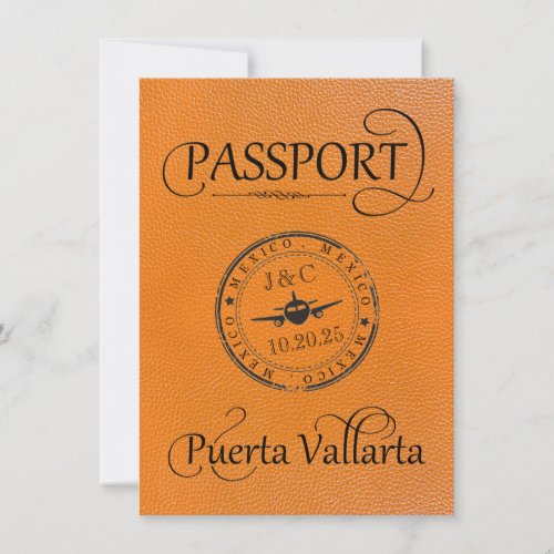 Orange Puerta Vallarta Passport Save The Date