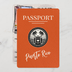 Orange Puerto Rico Passport Save The Date