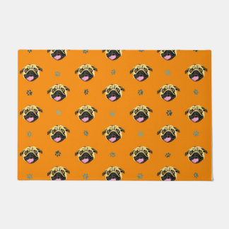 Orange Pug Door Mat