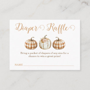 Orange Pumpkin Baby Shower Diaper Raffle Insert