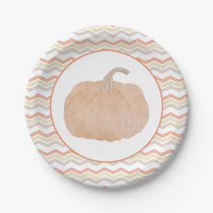 Orange Pumpkin Baby Shower Party Plate