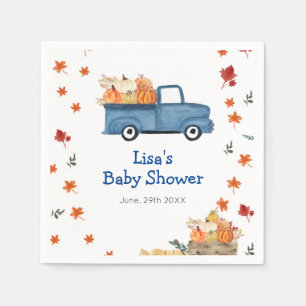 Orange Pumpkin Blue Truck Baby shower Napkin