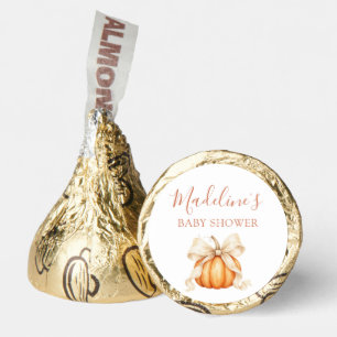 Orange Pumpkin Bow Fall Baby Shower Favor