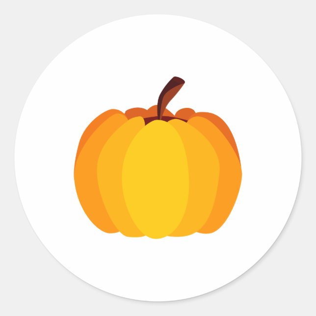 Orange Pumpkin Classic Round Sticker (Front)