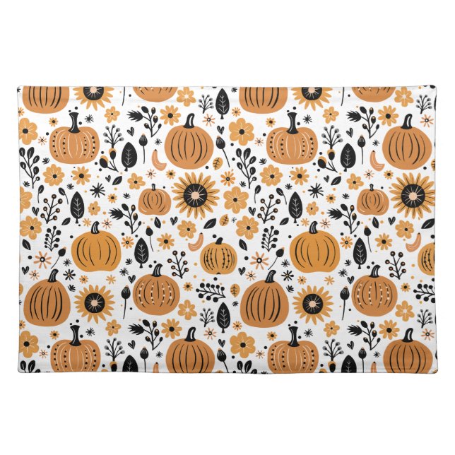 Orange Pumpkin Cloth Placemat (Front)