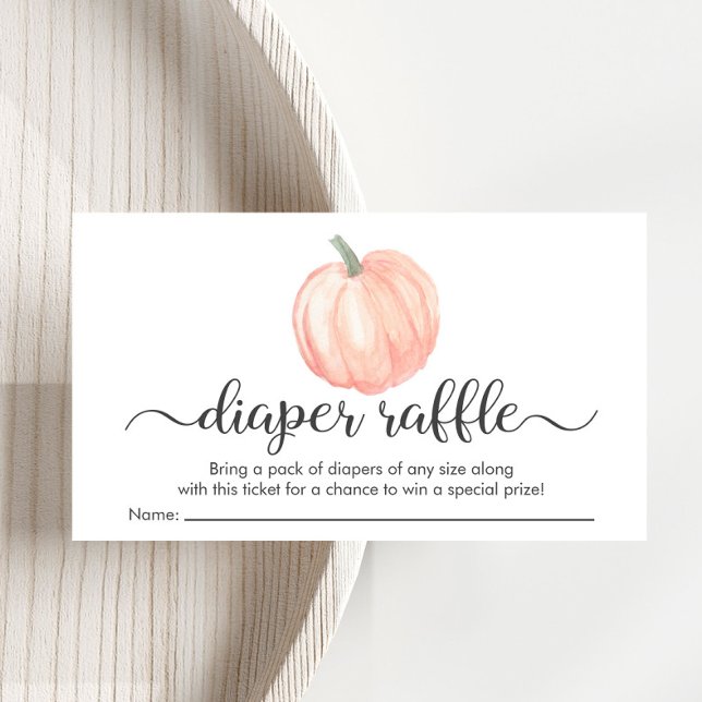 Orange Pumpkin Diaper Raffle Baby Shower Enclosure Card (Creator Uploaded)