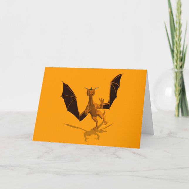 Orange Pumpkin Dragon Card (Front)