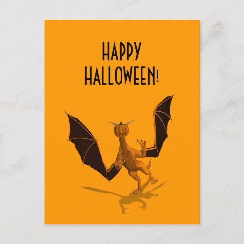 Orange Pumpkin Dragon Postcard