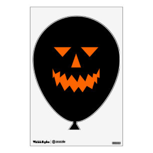 Orange Pumpkin Face Balloon Wall Decal
