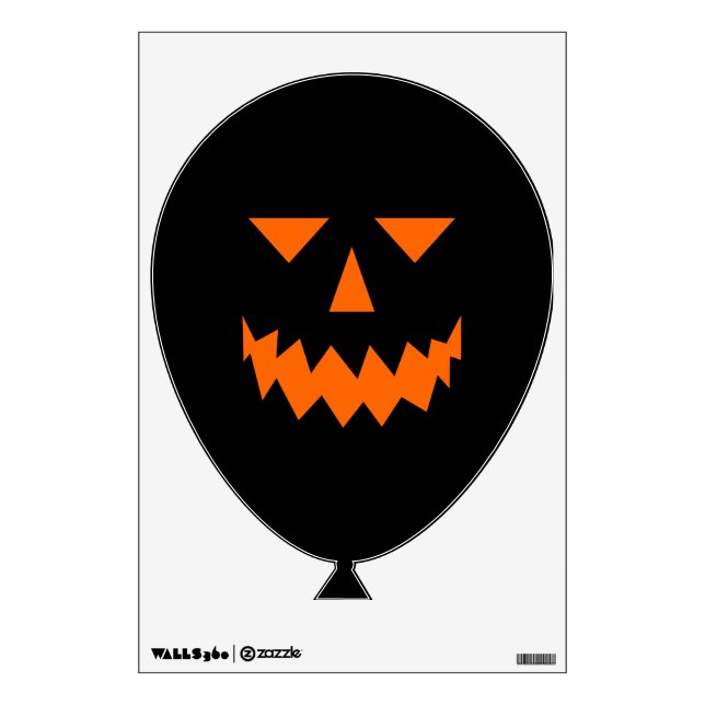 Orange Pumpkin Face Balloon Wall Decal (Front)