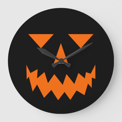 Orange Pumpkin Face Clock