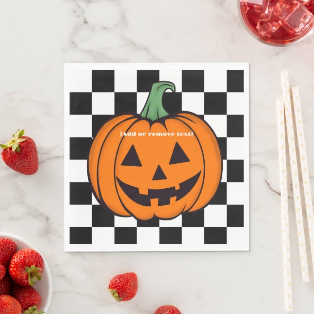 Orange Pumpkin Face Paper Napkin (Insitu)