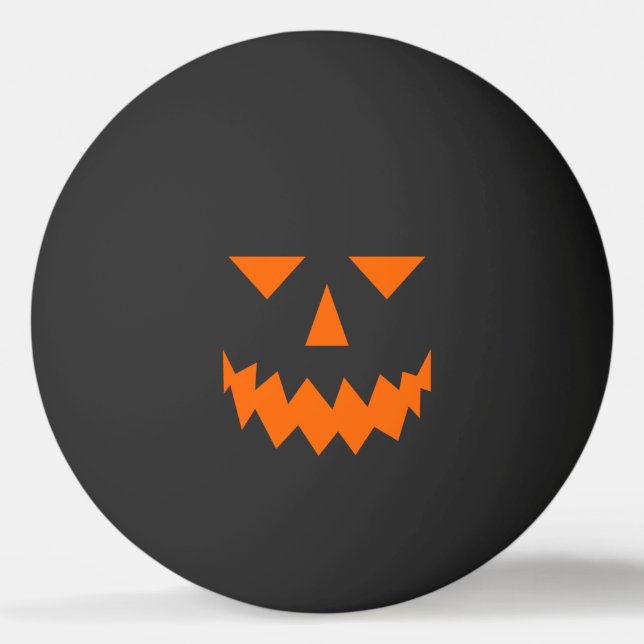 Orange Pumpkin Face Ping Pong Ball (Front)