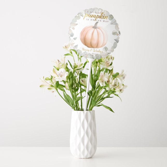 Orange Pumpkin Fall Baby Shower Balloon (Vase)