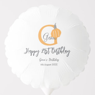 Orange pumpkin fall birthday 21st gray pastel fall balloon