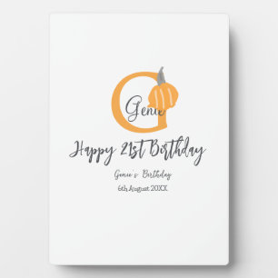 Orange pumpkin fall birthday 21st gray pastel fall plaque