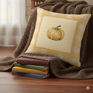 Orange Pumpkin Farmhouse Cute Fall Accent Throw Pillow