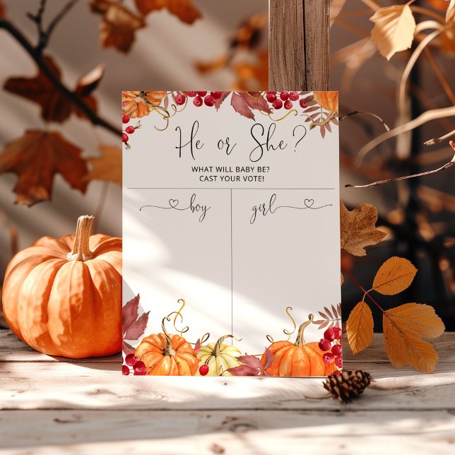 Orange pumpkin Gender reveal Boy or Girl chart (Creator Uploaded)