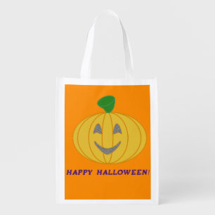 Orange Pumpkin Grocery Bag
