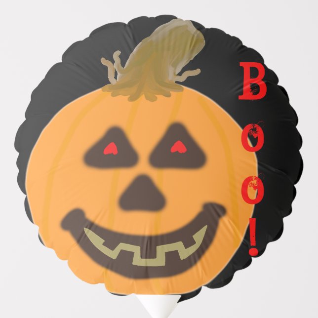 Orange Pumpkin Halloween Boo Balloons (Front)
