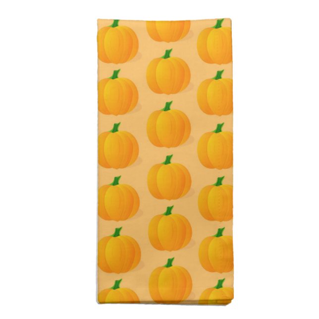 Orange Pumpkin Halloween Pattern Cloth Napkin (Folded)