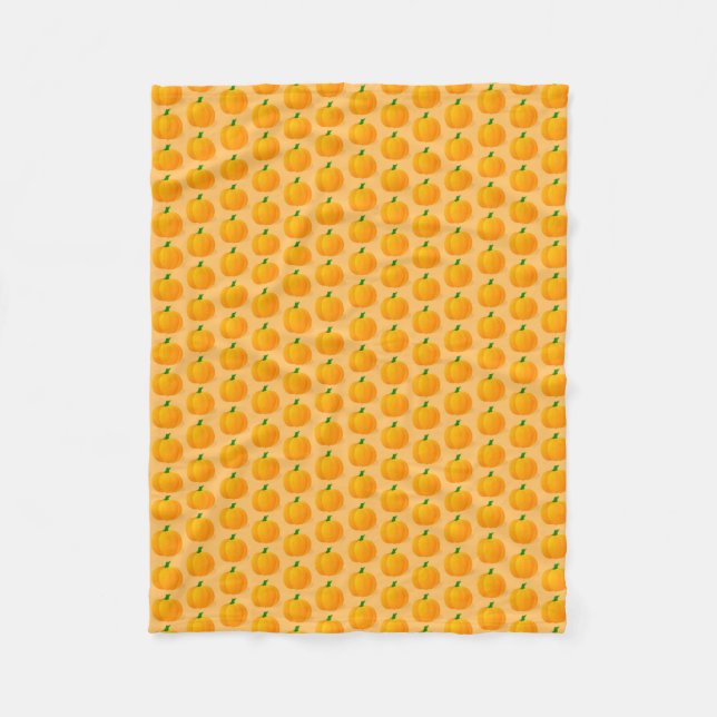Orange Pumpkin Halloween Pattern Fleece Blanket (Front)
