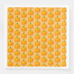 Orange Pumpkin Halloween Pattern Paper Dinner Napkins