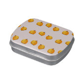 Orange pumpkin head pattern candy tin (Side)