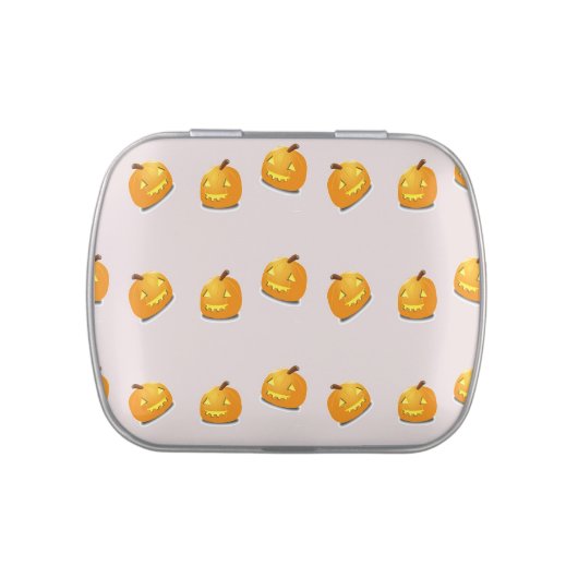 Orange pumpkin head pattern candy tin (Top)