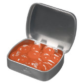 Orange pumpkin head pattern candy tin (Opened)