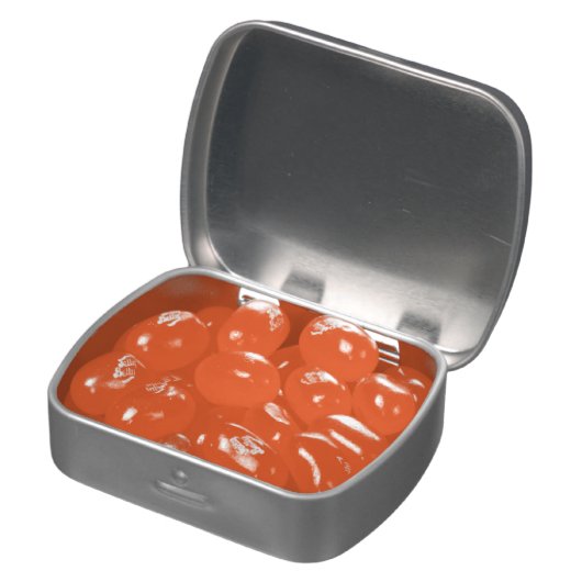 Orange pumpkin head pattern candy tin (Opened)
