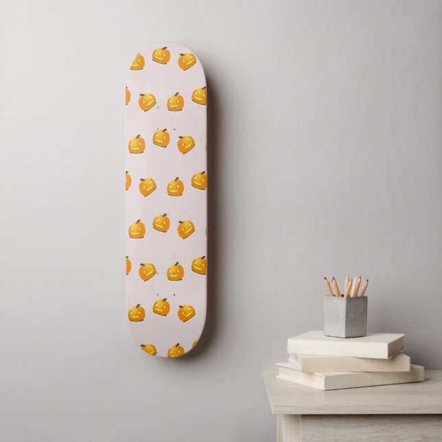 Orange pumpkin head pattern skateboard (Wall Art)