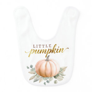 Orange Pumpkin Little Pumpkin Baby Shower Bib