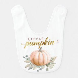 Orange Pumpkin Little Pumpkin Baby Shower Bib