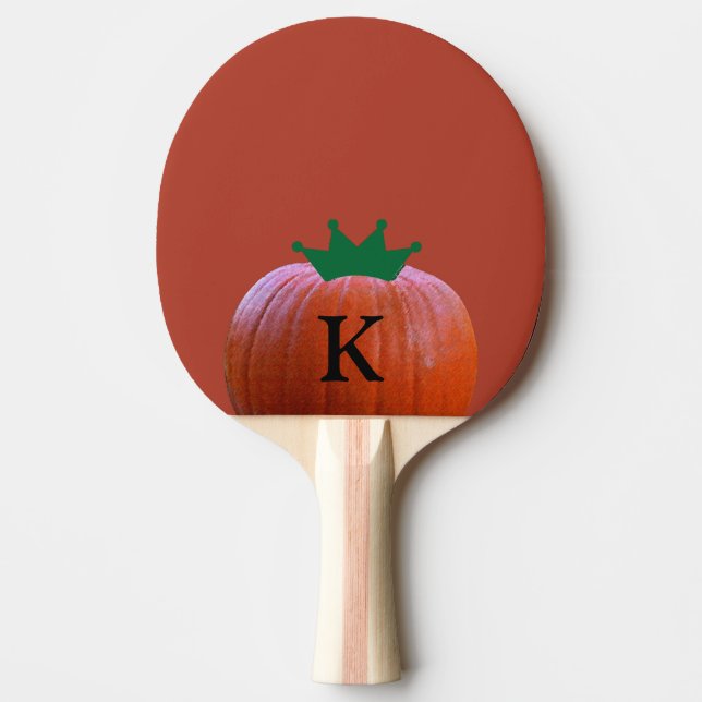 Orange Pumpkin Monograms Baby Shower Party Favor Ping Pong Paddle (Front)