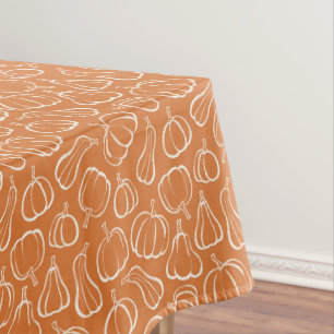 Orange Pumpkin Pattern Fall Autumn Halloween Decor Tablecloth