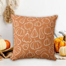 Orange Pumpkin Pattern Fall Autumn Halloween Decor
