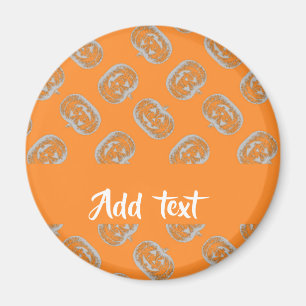 Orange pumpkin pattern magnet