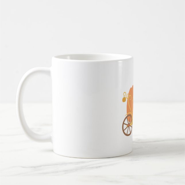 Orange Pumpkin Princess Carriage Coffee Mug (Left)