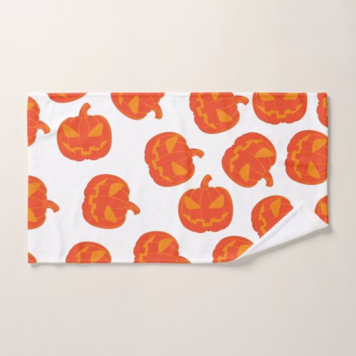 Orange pumpkin print bath towel set Zazzle
